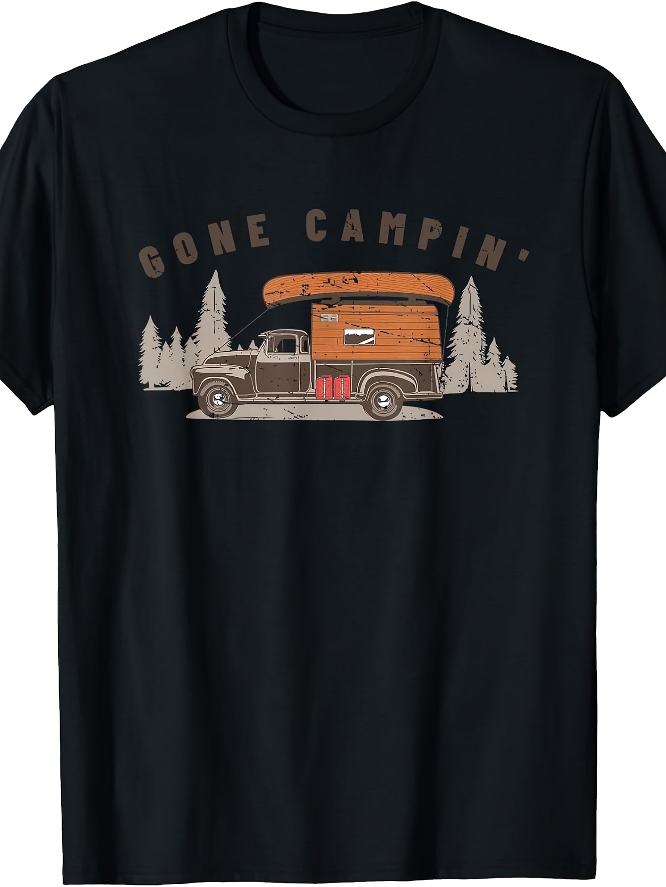 Vintage Gone Campin' Old Truck Camper Canoe Graphic T-Shirt