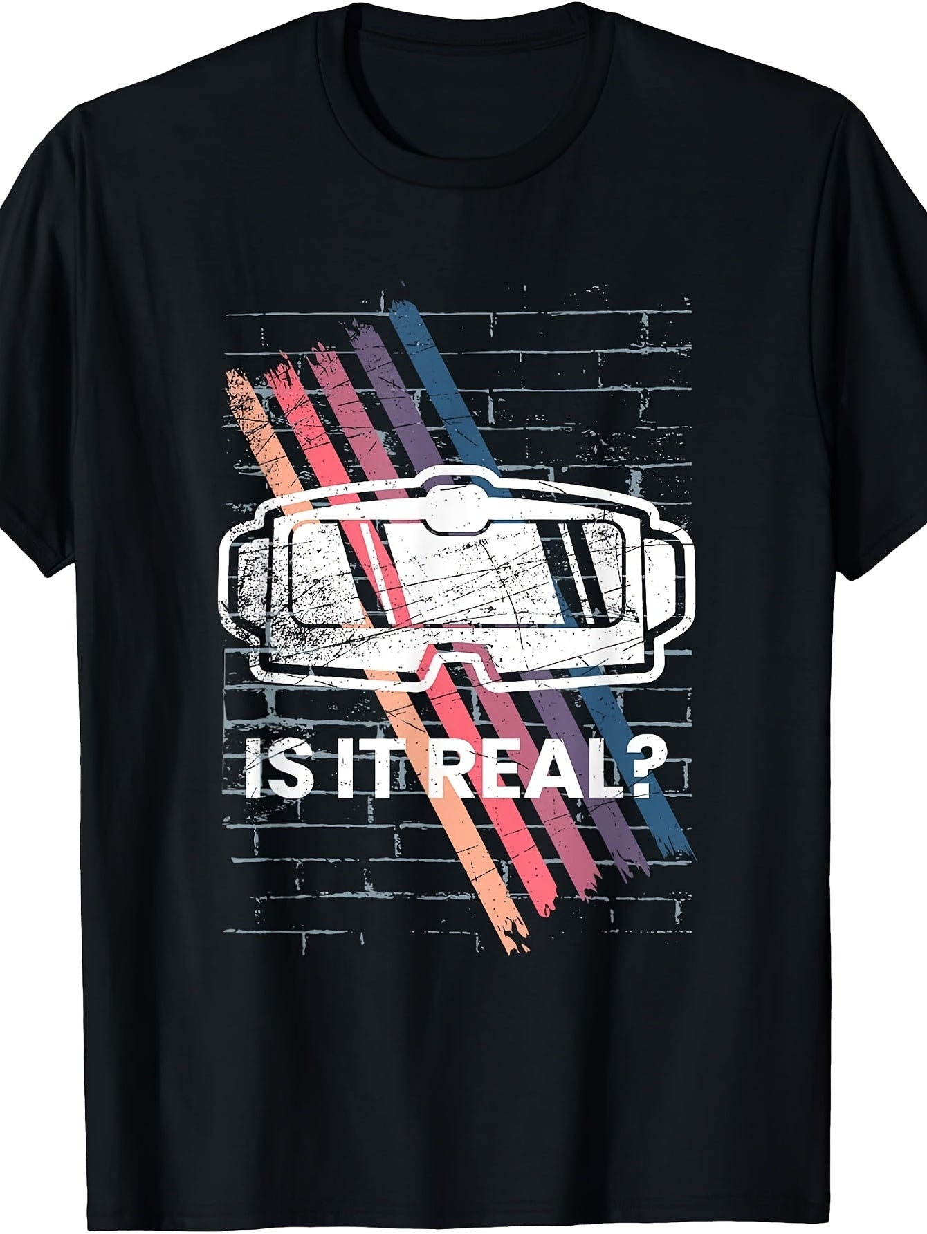 Retro Vintage Style, Men'S And Women'S T-Shirt, VR Headset Is It Real Graphic, Casual Wear Summer