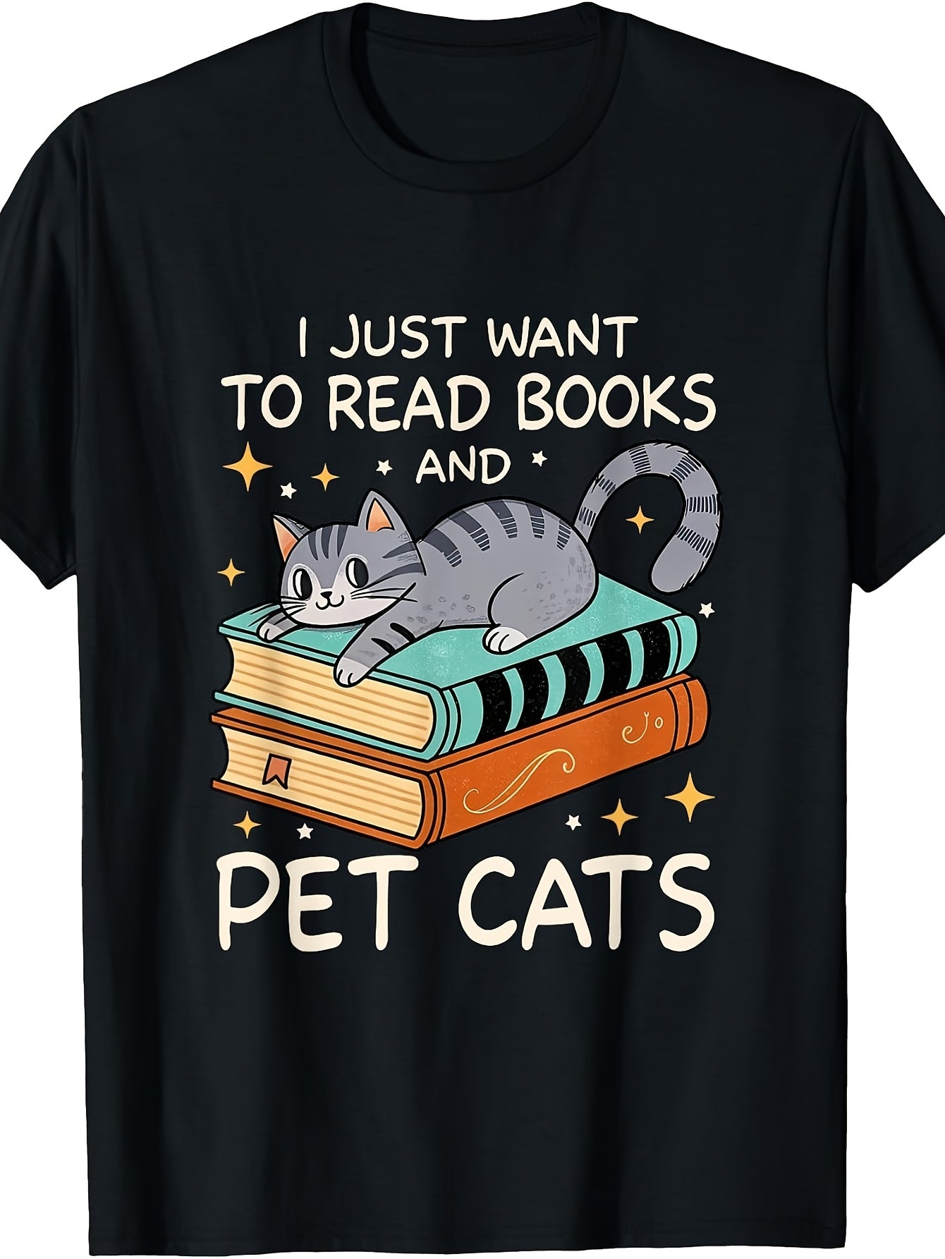 I Just Want to Read Books And Pet Cats Bookish Bookworm T-Shirt