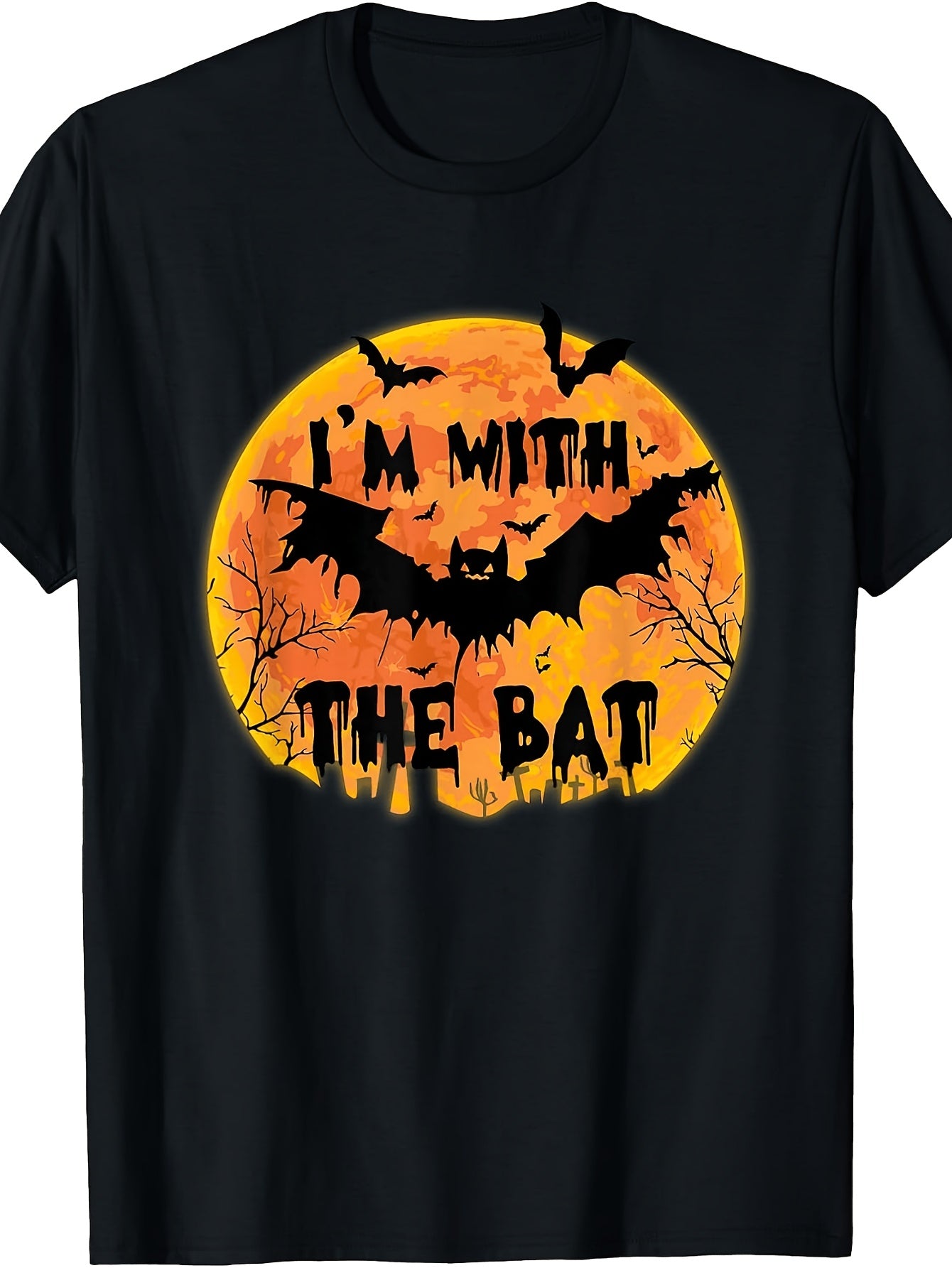 Men'S And Women'S T-Shirt, Halloween Graphic Tee, I'M with The Bat Design, Autumn Season