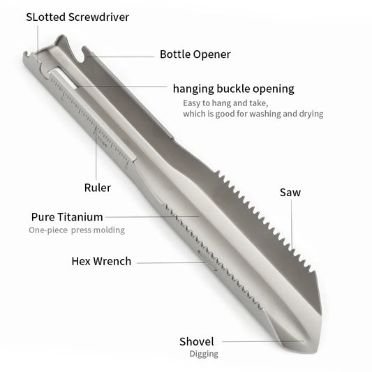 New Style Essential Camping Equipment Pure Titanium Snow Aurvival Camping Shovel