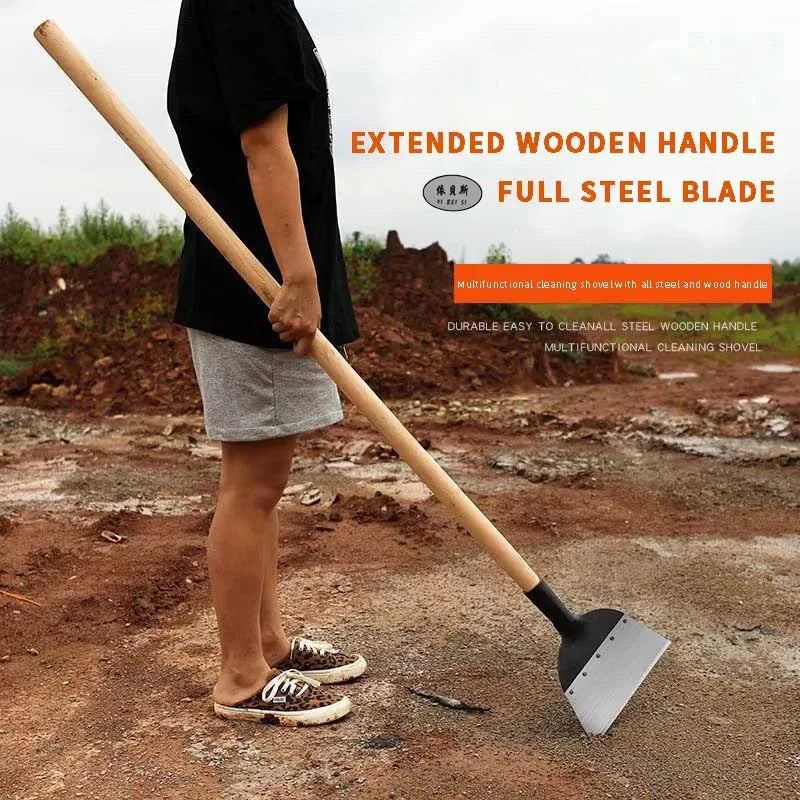 Multi-Purpose Garden Tool with Extended Wooden Handle New Product Farm Scraper for Deicing and Weed Cleaning Shovel