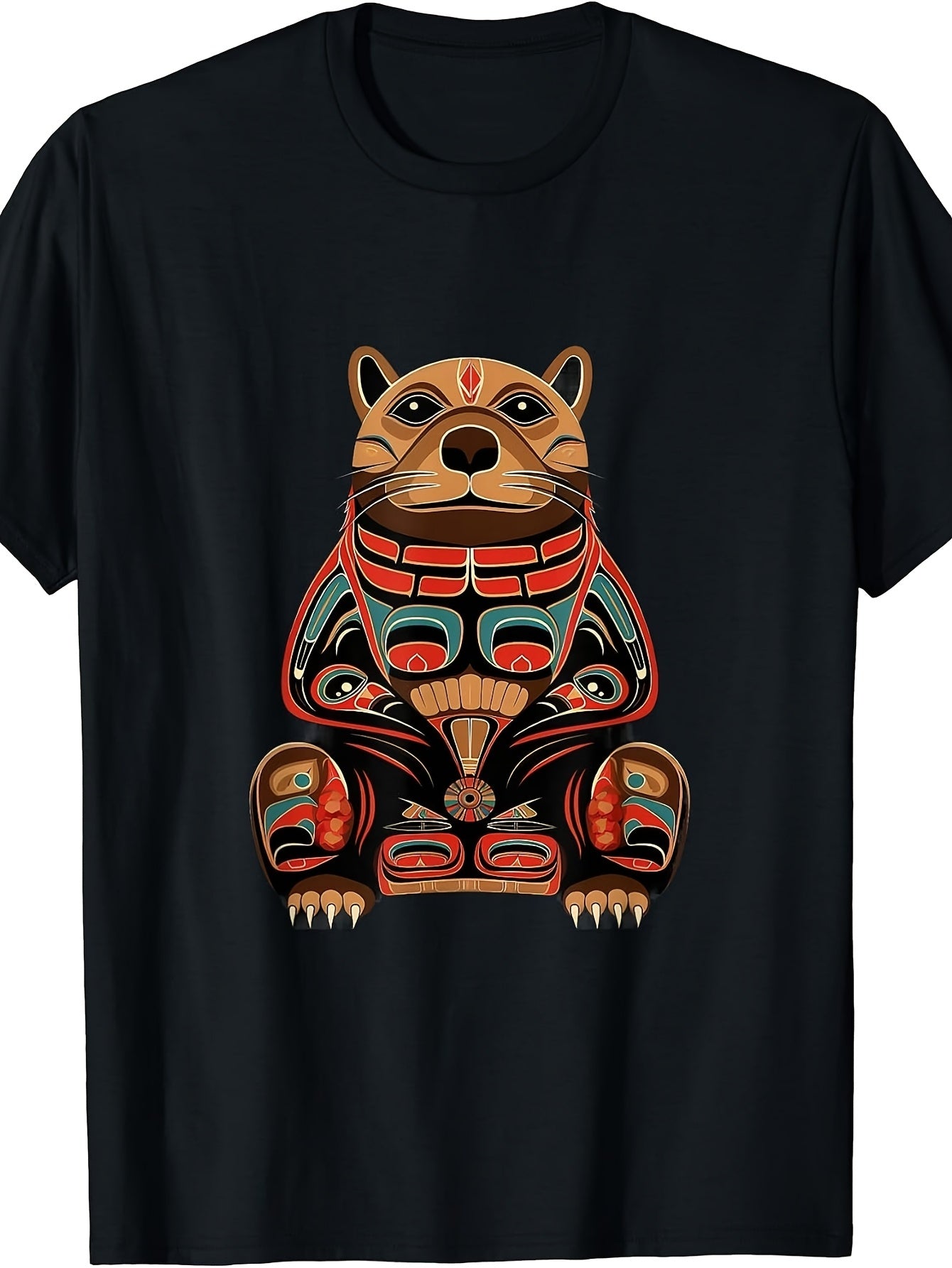 Beaver Haida Totem Art Local American Indigenous Tribal T-Shirt