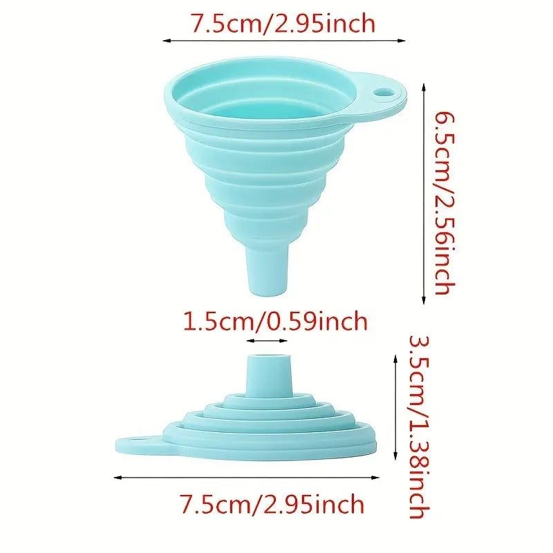 4pcs, Funnel, Mini Funnel, Silicone Collapsible Funnel, Foldable Funnels For Water Liquid Oil, Kitchen Gadgets Accessories, Kitchen Utensils, Apartment Essentials, College Dorm Essentials, Off To College, Ready For School, Kitchen Accessories