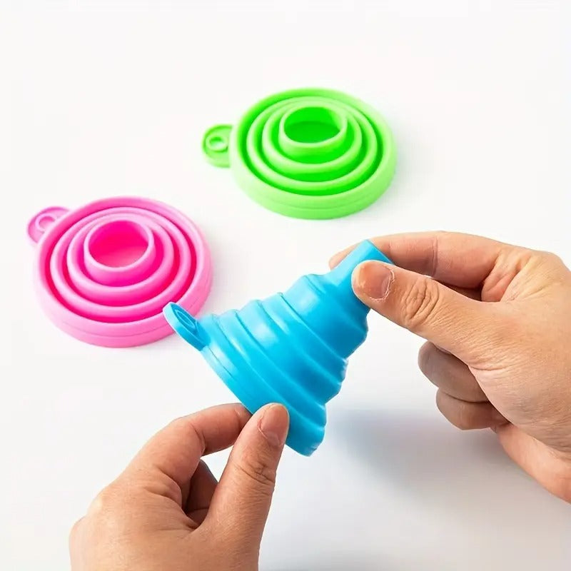 4pcs, Funnel, Mini Funnel, Silicone Collapsible Funnel, Foldable Funnels For Water Liquid Oil, Kitchen Gadgets Accessories, Kitchen Utensils, Apartment Essentials, College Dorm Essentials, Off To College, Ready For School, Kitchen Accessories